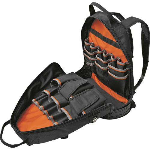Organiseur de sac &agrave; dos d'&eacute;lectricien Tradesman Pro, 14" lo x 7" la, Noir, Balistique Oxford Builders Supplies Inc
