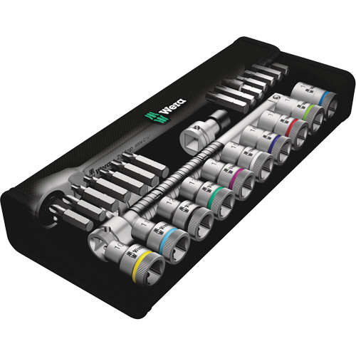 Zyklop Metric Metal Ratchet with Switch Lever Set, 29 Pcs, 1/2" Drive Size Oxford Builders Supplies Inc