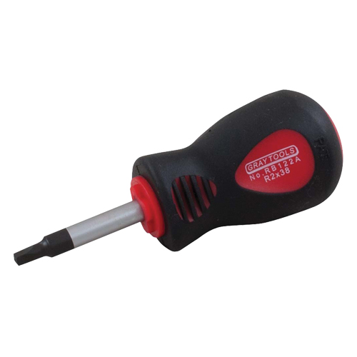 Tournevis &agrave; pointe carr&eacute;e &agrave; empreinte r&eacute;duite, Tige de #0, Ronde, 4" lo, Prise en Coussin&eacute;e Oxford Builders Supplies Inc