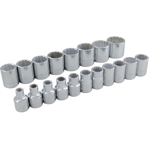 Socket Set, 19 Pcs, 3/8" Drive Size Oxford Builders Supplies Inc