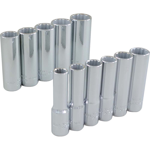 Socket Set, 11 Pcs, 3/8" Drive Size, Deep Oxford Builders Supplies Inc