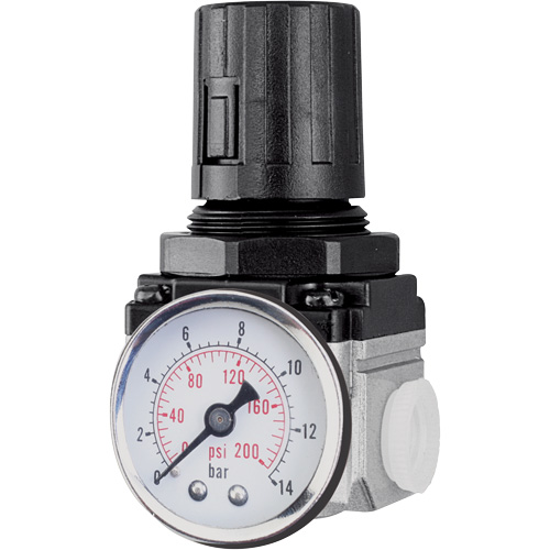 R&eacute;gulateur de d&eacute;bit d'air (manom&egrave;tre compris), 1/4" NPT, PSI max. de 220 PSI, Modulaire Oxford Builders Supplies Inc