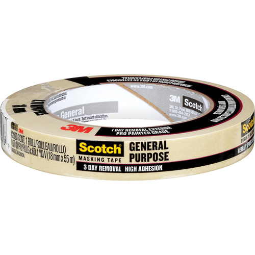 Ruban-cache Scotch pour entrepreneurs 2020, 18 mm (3/4") x 55 m (180'), Beige Oxford Builders Supplies Inc