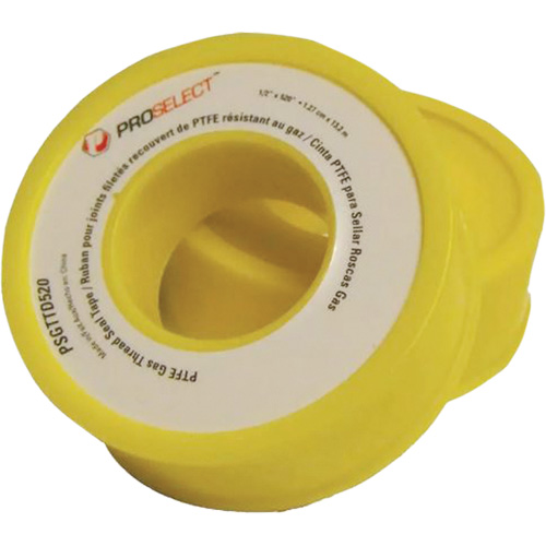Ruban &agrave; filetage pour tuyau en PTFE pour industrie p&eacute;troli&egrave;re et gazi&egrave;re, 12,7 mm (1/2") x 6,6 m (21,67'), Jaune Oxford Builders Supplies Inc