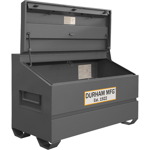 Jobsite Sloped Lid Storage Box, 60" x 30" x 39-3/8", Steel, Grey Oxford Builders Supplies Inc
