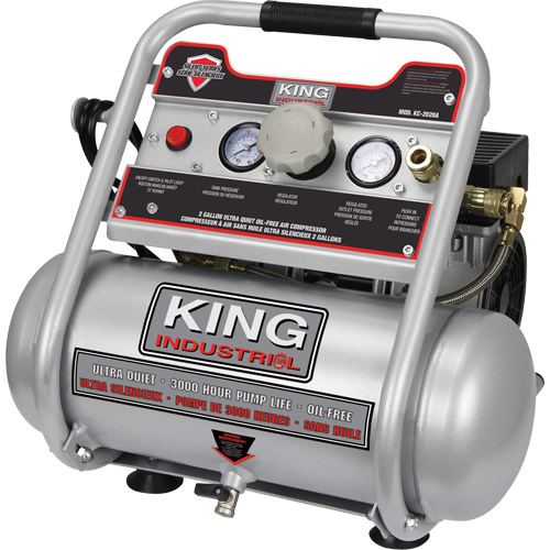 Oil-Free Air Compressor, Electric, 2 Gal. (2.4 US Gal), 125 PSI, 120/1 V Oxford Builders Supplies Inc