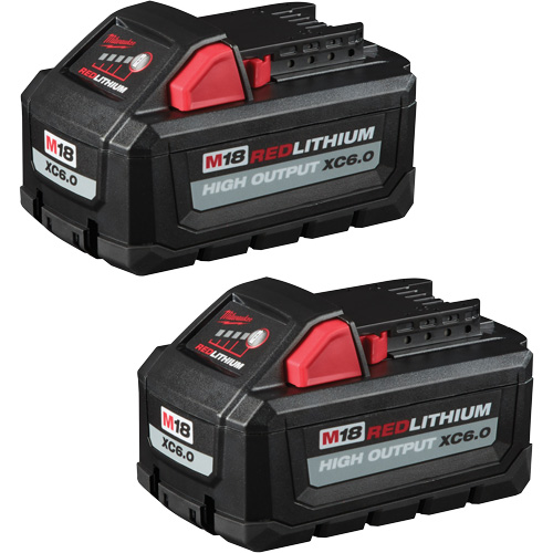 Redlithium High Output XC6.0 Battery Packs, Lithium-Ion, 18 V, 6 Ah Oxford Builders Supplies Inc