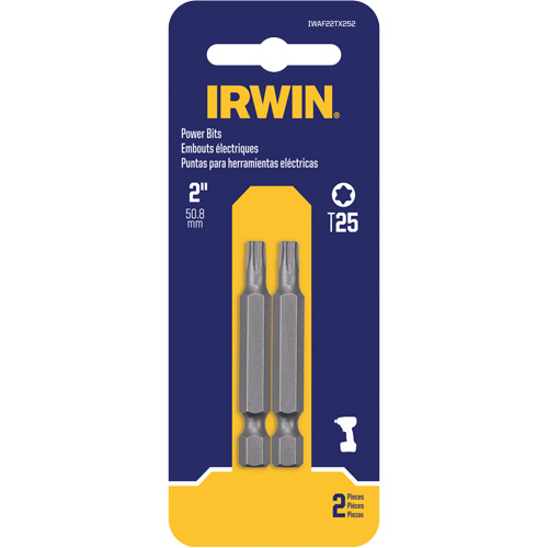 Power Bits, Torx, T-25 Tip, 1/4" Drive Size, 1-15/16" Length Oxford Builders Supplies Inc