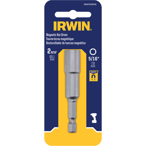 Nutsetter, 5/16" Tip, 1/4" Drive, 2-9/16" L, Magnetic Oxford Builders Supplies Inc