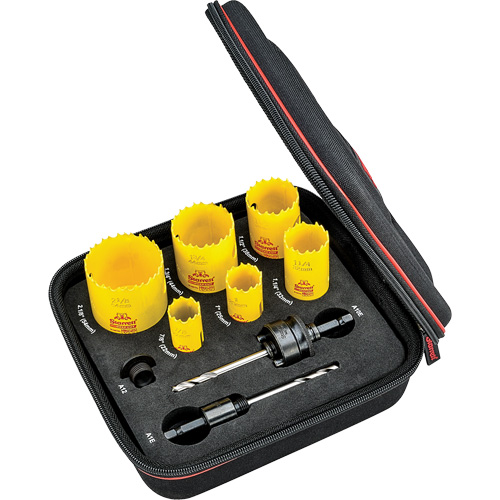 Deep Cut Hole Saw Kit, 9 Pieces Oxford Builders Supplies Inc