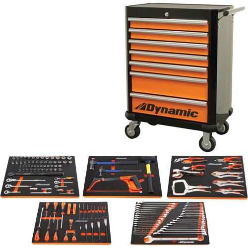 Ensemble d'outils pour m&eacute;canicien automobile avec armoire roulante, 125 morcea Oxford Builders Supplies Inc