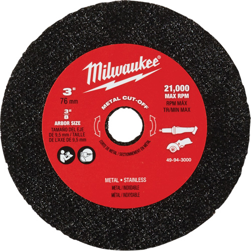 Metal Cut Off Wheel, 3" x 0.04", 3/8" Arbor Oxford Builders Supplies Inc