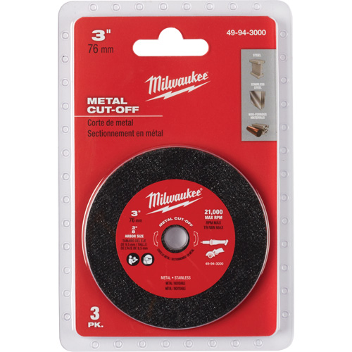 Metal Cut Off Wheel, 3" x 0.04", 3/8" Arbor Oxford Builders Supplies Inc