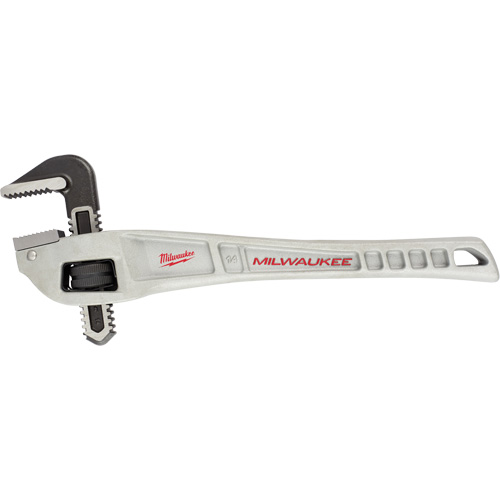 Cl&eacute; &agrave; tuyau coud&eacute;e en aluminium, Cap des m&acirc;choires 2", Longueur 14", Fini Rev&ecirc;tement en poudre, Prise Ergonomique Oxford Builders Supplies Inc