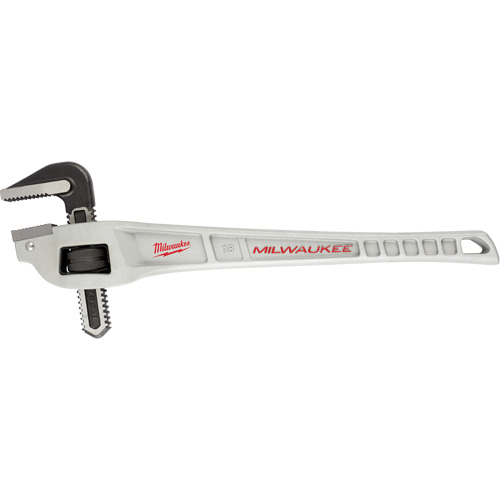 Cl&eacute; &agrave; tuyau coud&eacute;e en aluminium, Cap des m&acirc;choires 2", Longueur 18", Fini Rev&ecirc;tement en poudre, Prise Ergonomique Oxford Builders Supplies Inc