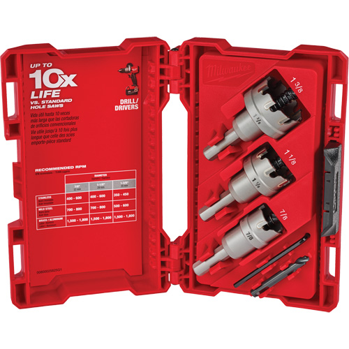One-Piece Carbide Hole Cutter Set, 4 Pieces, Carbide Oxford Builders Supplies Inc