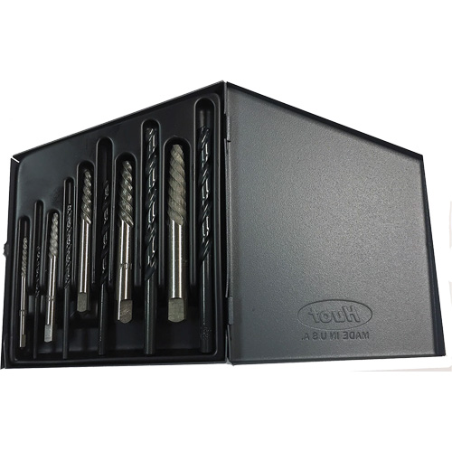 DRILLCO Screw Extractor Set with Drills, Carbide, 10 Pieces Oxford Builders Supplies Inc