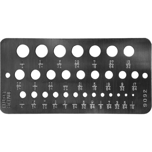 DRILLCO Fractional Sizes Drill Gauge Oxford Builders Supplies Inc