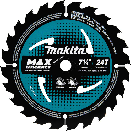 Carbide-Tipped Max Efficiency Framing Circular Saw Blade, 7-1/4", 24 Teeth, Wood Use Oxford Builders Supplies Inc