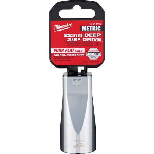 Metric Socket with Four Flat Sides, 22 mm, 3/8" Drive, 6 Points, Deep Oxford Builders Supplies Inc