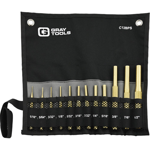 Brass Pin Punch Set, 12 Pieces Oxford Builders Supplies Inc