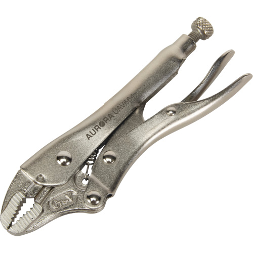 Locking Pliers with Wire Cutter, 5" Length, Curved Jaw Oxford Builders Supplies Inc