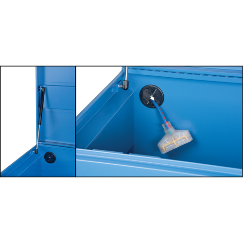 Jobsite Tool Box, 60" x 24" x 27-1/2", Steel, Blue Oxford Builders Supplies Inc