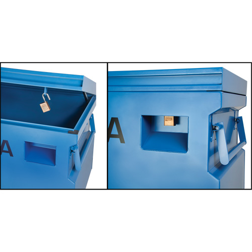 Jobsite Tool Box, 60" x 24" x 27-1/2", Steel, Blue Oxford Builders Supplies Inc