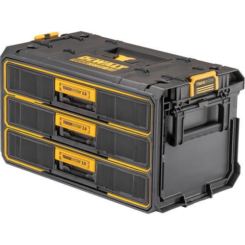 ToughSystem&reg; 2.0 Three-Drawer Unit, 21-4/5" x 12-3/10" x 12-3/5", Black/Yellow Oxford Builders Supplies Inc