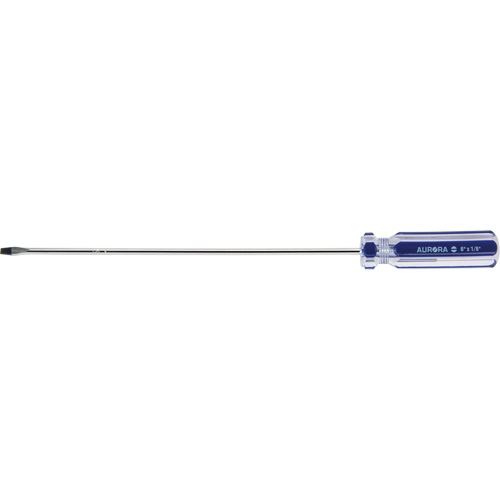 Tournevis &agrave; fente bleu transparent avec bandes, Tige de 1/8", Ronde, Prise en Plastique Oxford Builders Supplies Inc