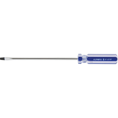 Tournevis &agrave; fente bleu transparent avec bandes, Tige de 3/16", Ronde, Prise en Plastique Oxford Builders Supplies Inc