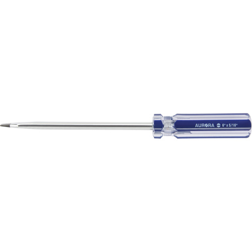 Tournevis &agrave; fente bleu transparent avec bandes, Tige de 5/16", Ronde, Prise en Plastique Oxford Builders Supplies Inc