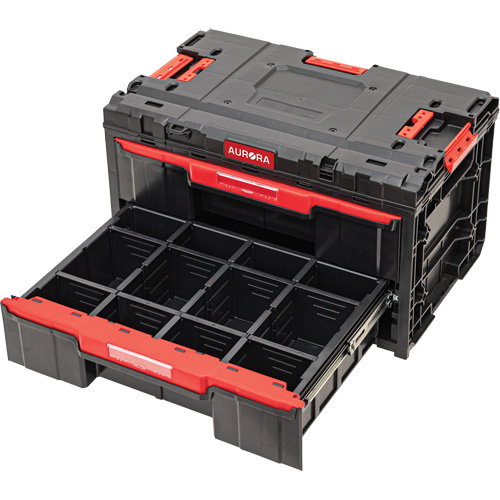 Arx&reg; 2-Drawer Toolbox, 23-1/10" x 15" x 13-2/5", Black Oxford Builders Supplies Inc