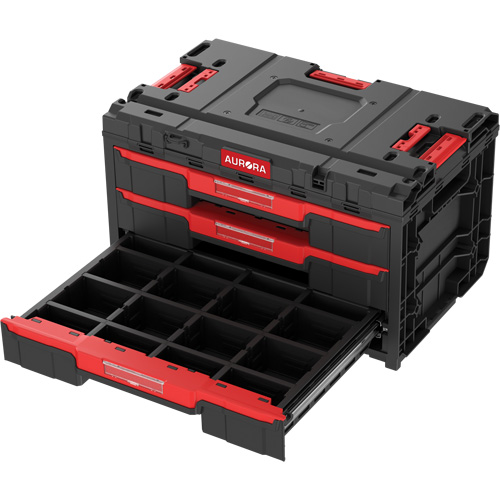 Arx&reg; 3-Drawer Toolbox, 23-1/10" x 15" x 13-2/5", Black Oxford Builders Supplies Inc