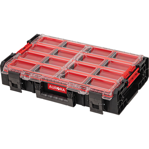 Arx X-Large Organizer with Long Bins, 23" x 15-1/5" x 5", Black Oxford Builders Supplies Inc