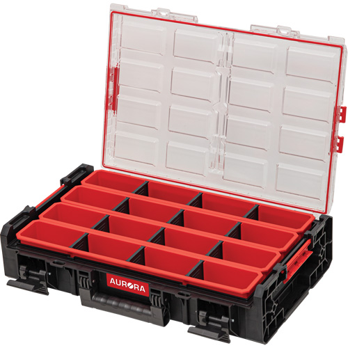 Arx X-Large Organizer with Long Bins, 23" x 15-1/5" x 5", Black Oxford Builders Supplies Inc