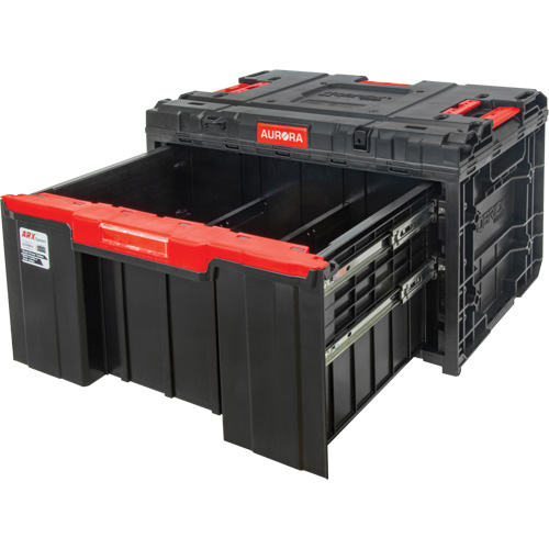 Arx&reg; Single Drawer Toolbox, 11-1/5" W x 18-3/10" D x 9-1/10" H, Black/Red Oxford Builders Supplies Inc