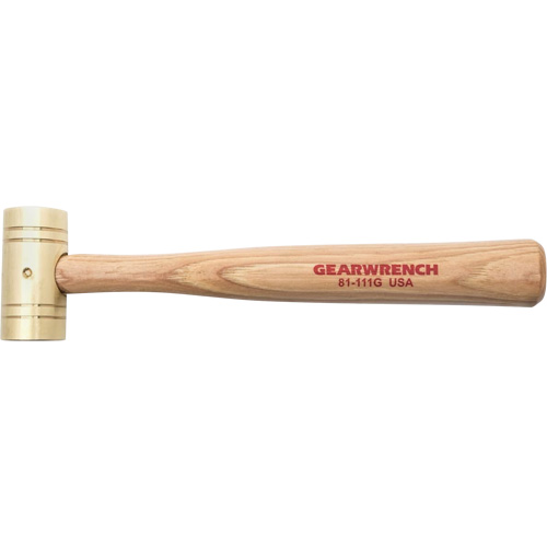Marteau en laiton avec manche en noyer, Poids de la t&ecirc;te 1 lb, 11" lo Oxford Builders Supplies Inc