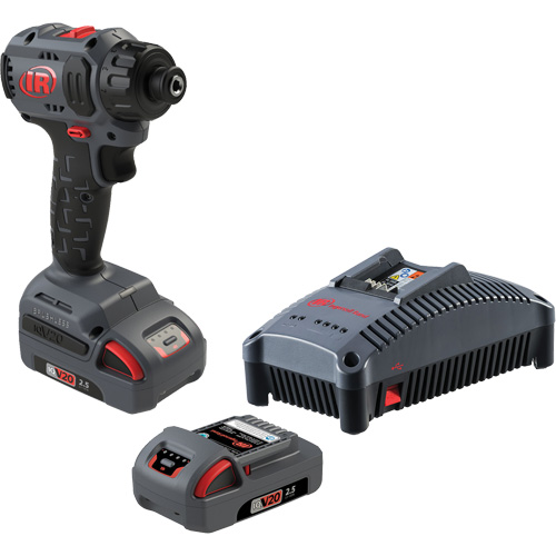 Cordless Compact Screwdriver Kit, 1/4", 37 ft-lbs Max. Torque, 20 V, Lithium-Ion Oxford Builders Supplies Inc