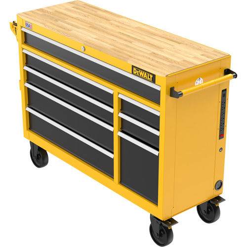 Heavy-Duty Mobile Workstation, 8 Drawers, 52" W x Yellow Oxford Builders Supplies Inc