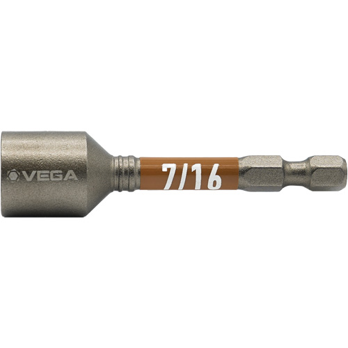 Impactech&reg; Nut Driver, 7/16" Tip, 1/4" Drive, 2-9/16" L, Magnetic Oxford Builders Supplies Inc