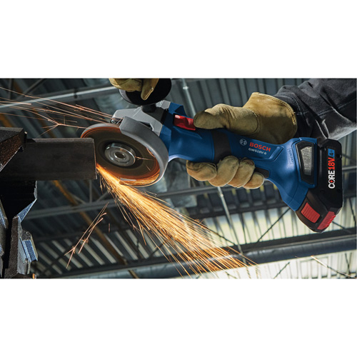 Rectifieuse angulaire sans balais avec interrupteur coulissant, Roue de 4-1/2", 18 V Oxford Builders Supplies Inc