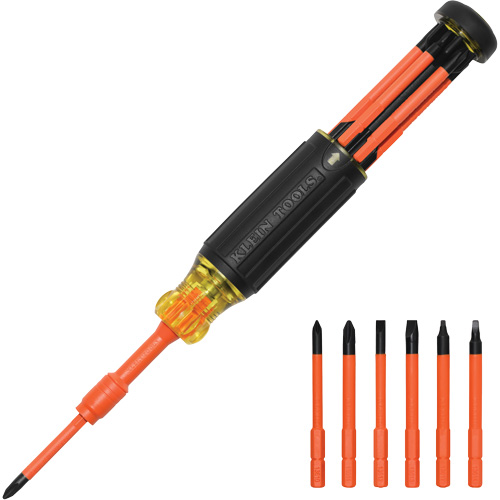 6-in-1 Insulated Auto-Lock Screwdriver, 9-1/2" L, Cushion Grip Handle Oxford Builders Supplies Inc