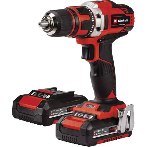Cordless Drill/Driver Kit, Lithium-Ion, 18 V, 1/2" Chuck, 354 in-lbs Torque Oxford Builders Supplies Inc
