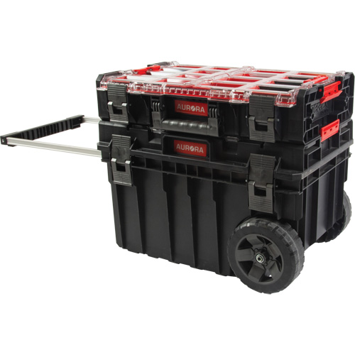 Ensemble roulant de coffres &agrave; outils Arx de 2 morceaux, 23-4/5" x 16" x 20-3/5", Noir Oxford Builders Supplies Inc