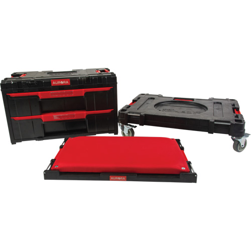 Ensemble de coffres &agrave; outils Arx de 3 morceaux avec socle &agrave; roulettes pivotantes, 23-1/10" x 15" x 13-2/5', Noir Oxford Builders Supplies Inc