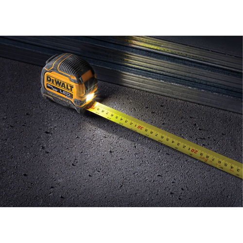 TOUGHSERIES Lighted Tape Measure, 26'/8 m, Imperial & Metric Graduations Oxford Builders Supplies Inc