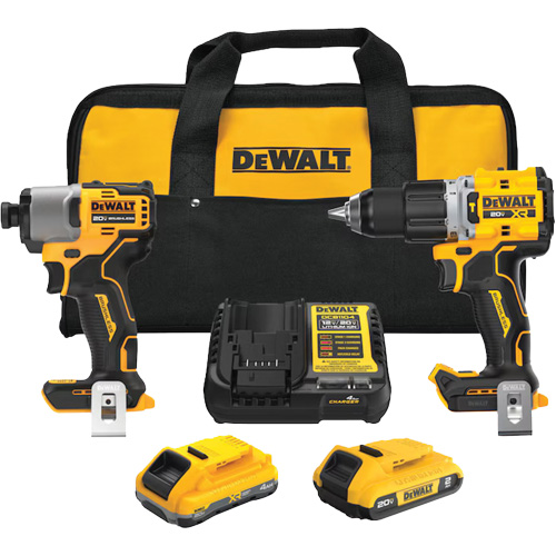 XR Brushless Cordless Premium Drill Driver Kit with 4 Ah POWERSTACK Battery and 2 Ah Battery, 20 V Oxford Builders Supplies Inc