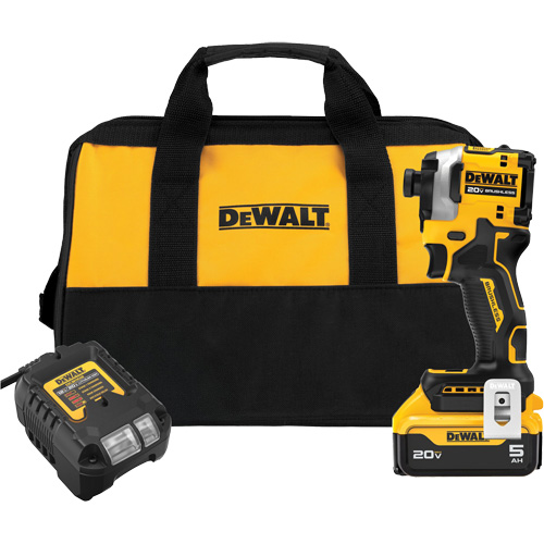 ATOMIC Brushless Cordless 3-Speed Impact Driver Kit, 1/4", 1825 in-lbs Max. Torque, 20 V, Lithium-Ion Oxford Builders Supplies Inc