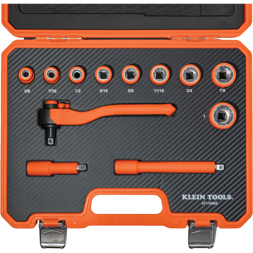 Jeu de douilles et cliquet isol&eacute;s avec &eacute;tui, 1000 V, 12 M Oxford Builders Supplies Inc